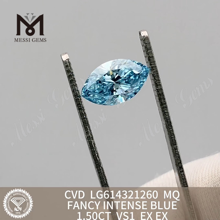 1.50CT diamantes cultivados por el hombre MQ VS1 FANCY INTENSE BLUE丨Messigems CVD LG614321260 