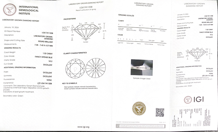 diamantes cultivados en laboratorio certificados vs2