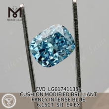 6.15CT COJÍN SI1 FANCY INTENSE BLUE piedras preciosas cultivadas en laboratorio sueltas Perfección certificada IGI丨Messigems CVD LG617411385