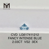 Los diamantes artificiales 2.03CT VS2 FANCY INTENSE BLUE cuestan Friendly Brilliance 丨 Messigems CVD LG617411212