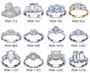 14k 18k joyas de oro tres piedras 4ct gran laboratorio crecido diamante esmeralda corte 3 anillo de diamantes