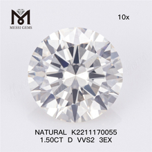 1.50CT D VVS2 3EX Diamantes naturales K2211170055 a la venta Descubra gemas exquisitas 丨Messigems