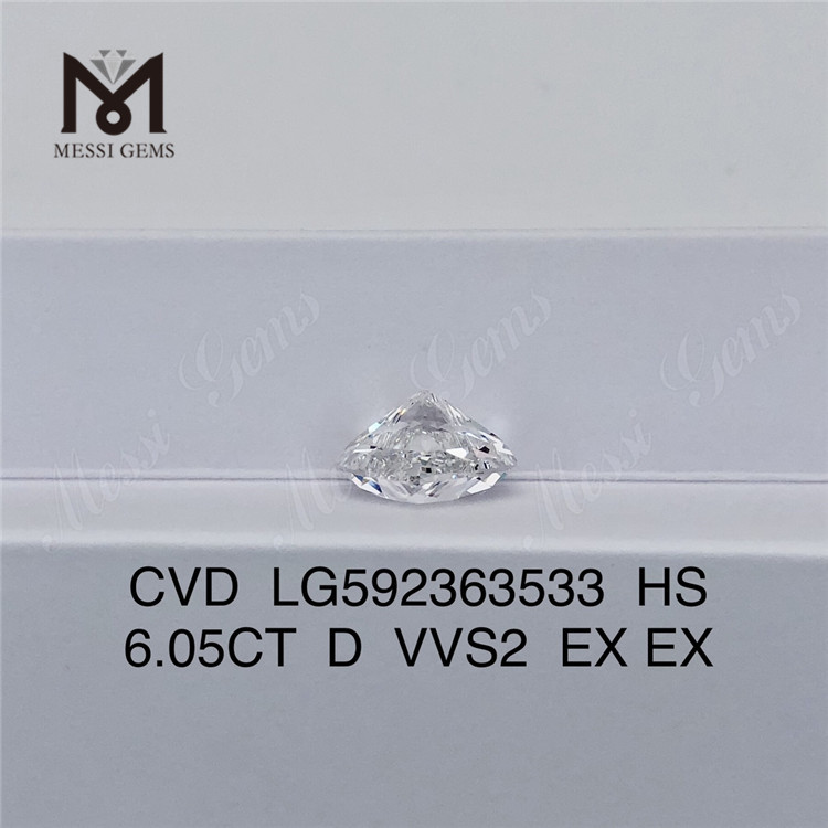 6.05CT D VVS2 EX EX CVD Diamonds HS Su socio para reventa a granel CVD LG592363533 丨Messigems