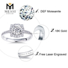 Moissanite Anillo de bodas 14k oro blanco 1ct anillo de bodas de oro