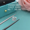 Diamantes cultivados en laboratorio D VS1 HPHT de 1,01 quilates CORTE PRINCESA