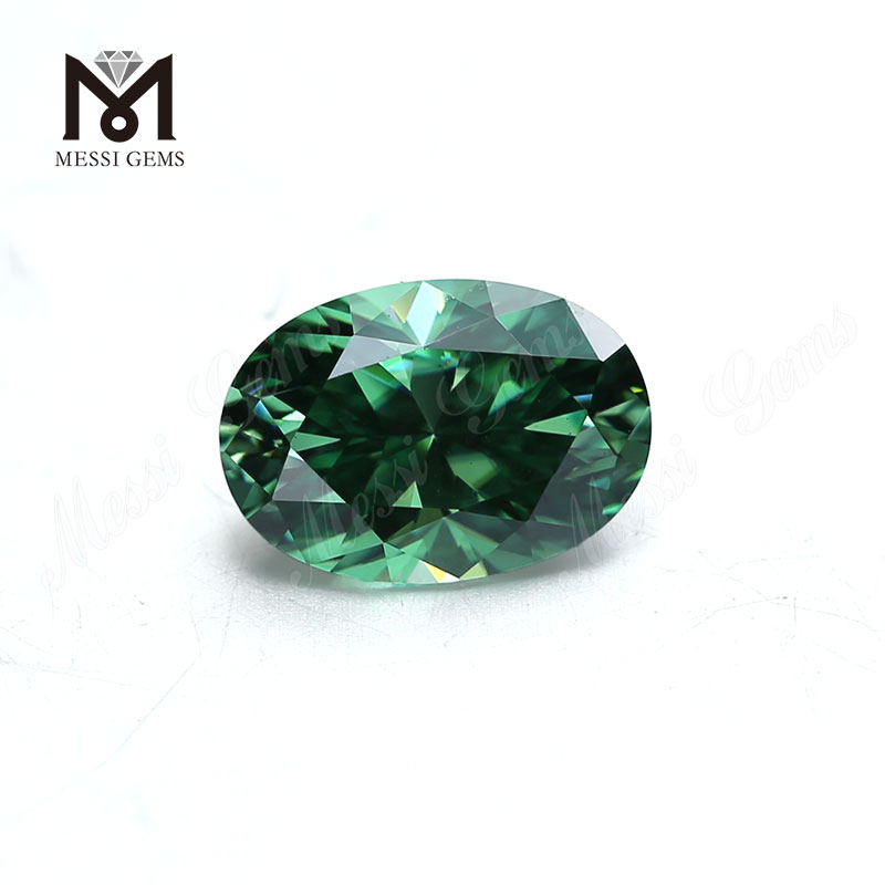 Piedras preciosas sueltas para hacer joyas 10*12 piedra moissanita ovalada verde