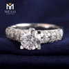 Anillo de boda de oro blanco de 1 quilate moissanite oro moda