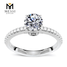 Anillo moissanite de oro blanco de 18k de 1 quilate para anillos de boda de mujer