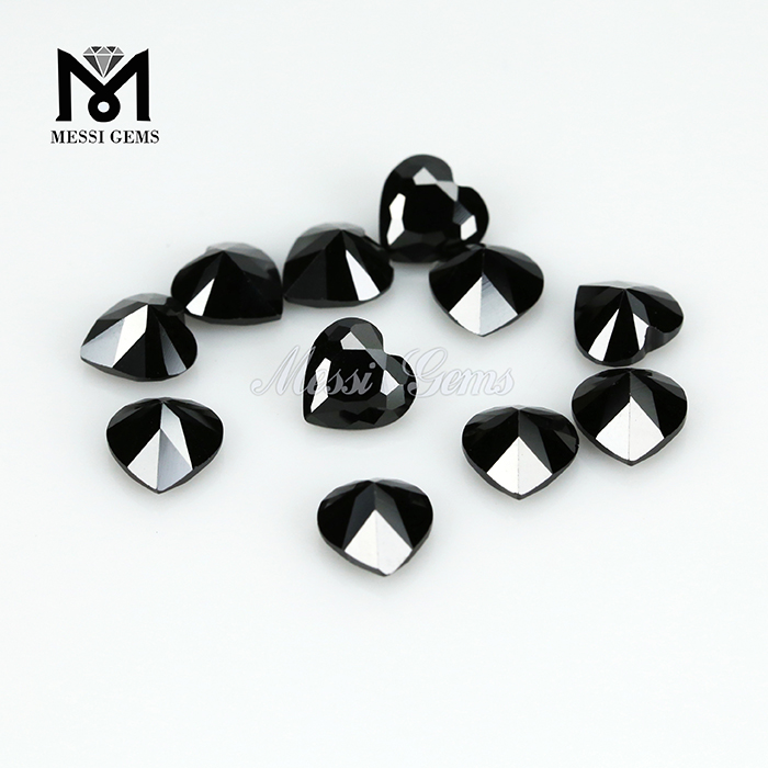Piedras de zirconia cúbica negra de 5 x 5 mm con corte de corazón a precio mayorista