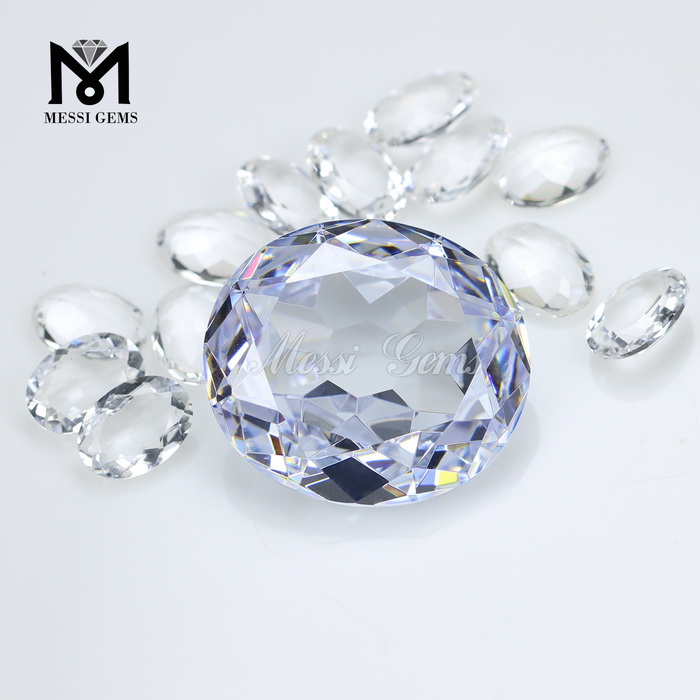 Precio de fábrica Tamaño grande CZ Blanco 32 x 36 mm Piedra de zirconia cúbica ovalada