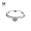 Anillos de moda chapados en oro blanco de 1 ct, joyería para mujer, anillo de plata de ley 925