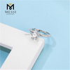 Regalo de Navidad solitario moissanite mujer anillo joyería 14k chapado en oro 925 anillos de plata