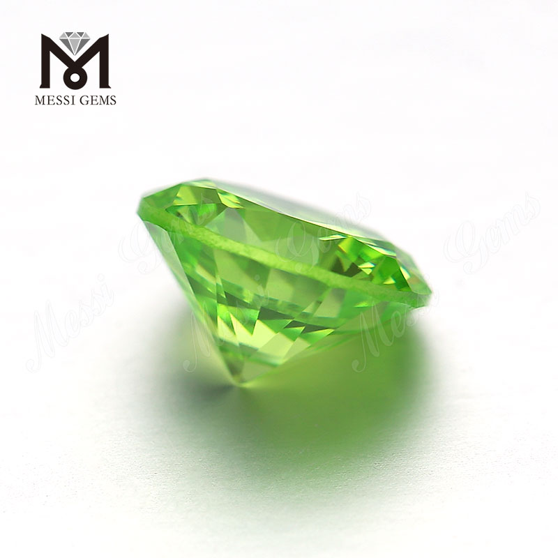 Fábrica de piedra sintética cz 8.0mm redondo color verde manzana cubci zirconia