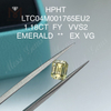 Diamantes de laboratorio amarillos de lujo esmeralda 1.18ct VVS2 