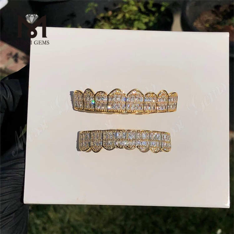 Moissanite Hip Hop Dientes Grillz 18k Grillz Dientes a la venta