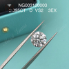 2.095ct D VS2 EX Corte Grado Redondo cvd diamante al por mayor