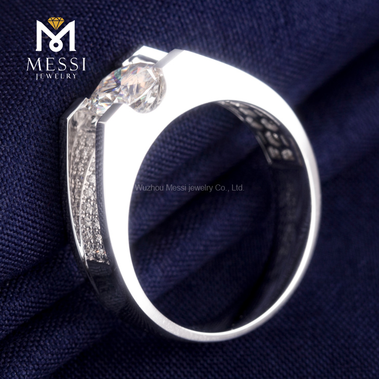 anillo de oro moissanite de boda para mujer