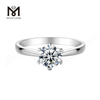 Messi Gems vende al por mayor 1 quilate DEF moissanite diamante boda delicado anillo de plata de ley 925