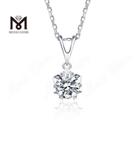 Messi Gems - Colgante de plata de ley 925 con diamante de moissanita de 1 quilate para mujer