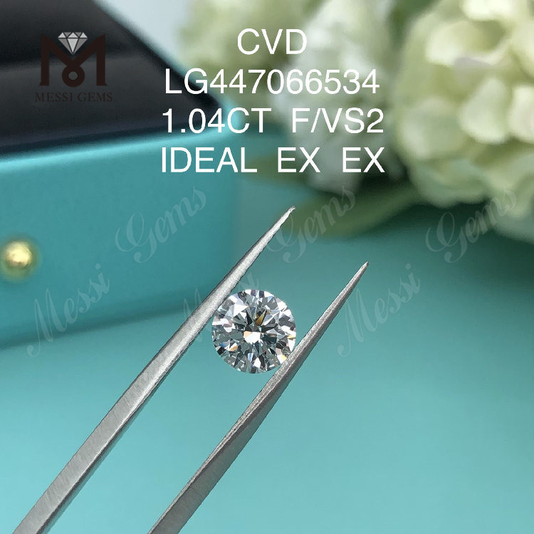 1.04 quilates F VS2 Redondo BRILLANTE IDEAL Diamantes tallados artificialmente