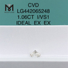 1,06 quilates I VS1 Diamante redondo cultivado en laboratorio CVD