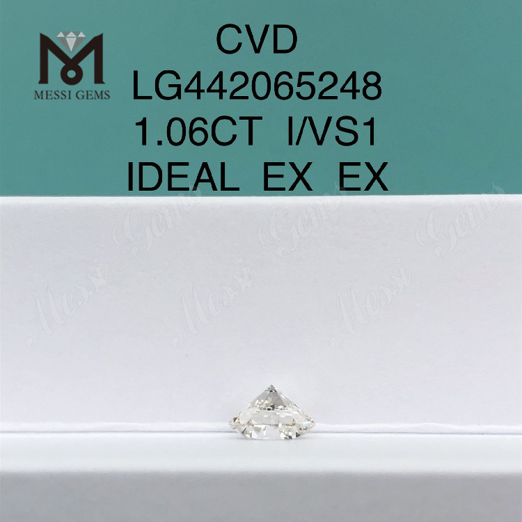 1,06 quilates I VS1 Diamante redondo cultivado en laboratorio CVD