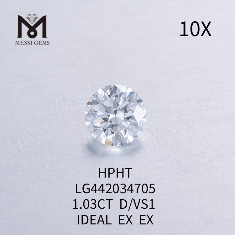 1,03 quilates D VS1 IDEAL EX EX Diamantes hechos por humanos redondos