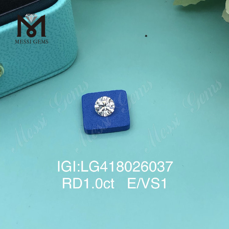 Diamante cultivado en laboratorio E/VS1 EX VG de 1 quilate Redondo 