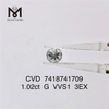 1.02ct VVS cvd diamante Ronnd Cut 3EX diamante hecho por el hombre en stock