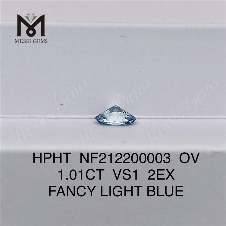 NF212200003 OV 1.01CT VS1 2EX FANCY AZUL CLARO HPHT Lab Diamond