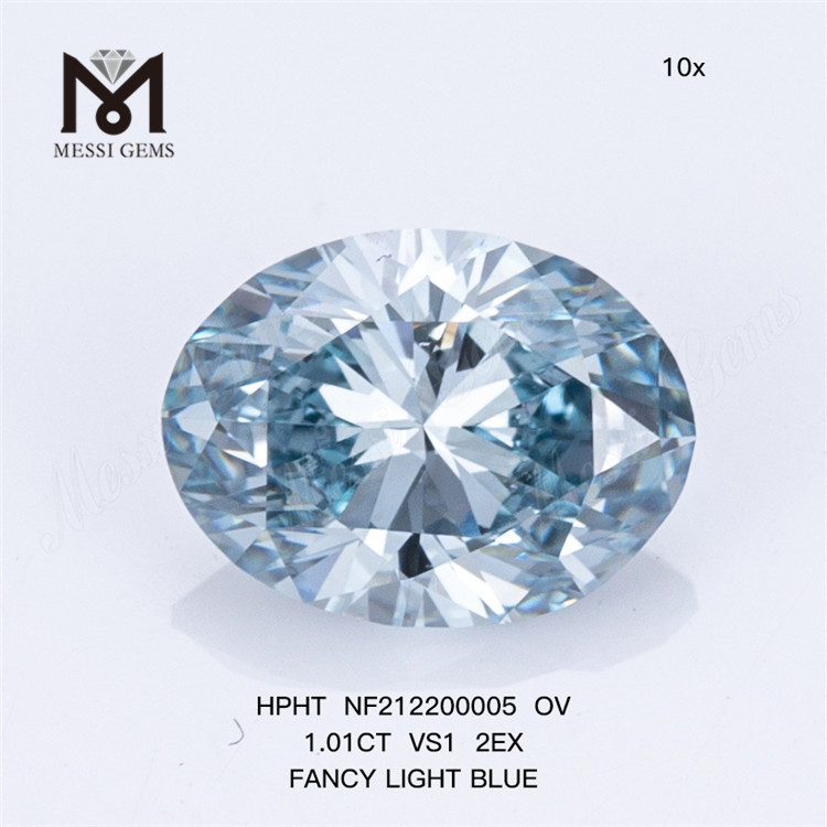 NF212200005 OV 1.01CT VS1 2EX FANCY AZUL CLARO Diamantes de laboratorio HPHT