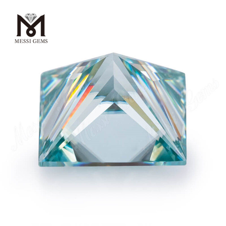 Precio al por mayor Moisonite suelto Corte princesa Diamante de moissanita azul de 1 quilate
