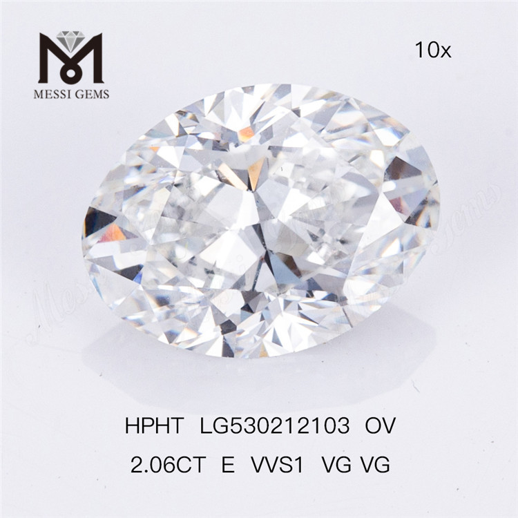 2.06CT E VVS1 VG VG diamante cultivado en laboratorio HPHT OV diamante de laboratorio 