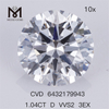 1.04CT D VVS2 3EX redondo Diamante cultivado en laboratorio CVD IGI