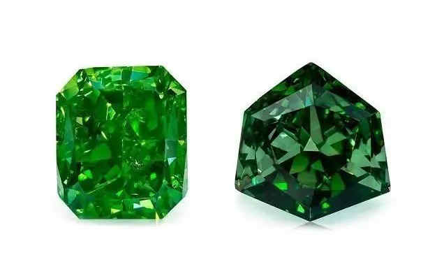 Diamantes de laboratorio verde