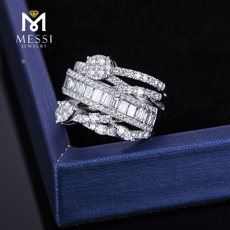 Anillo de oro de 18 k joyas anillos de diamantes naturales para compromiso de boda