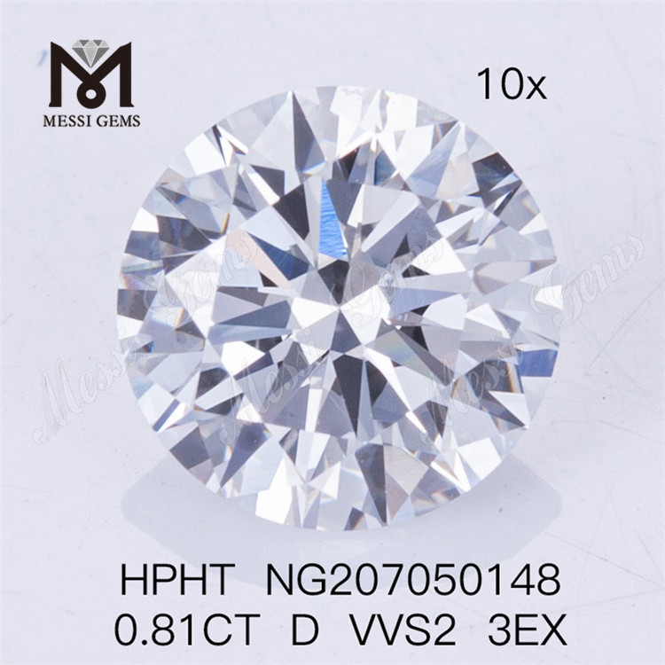 HPHT 0.81CT D VVS2 3EX RD Diamantes cultivados en laboratorio