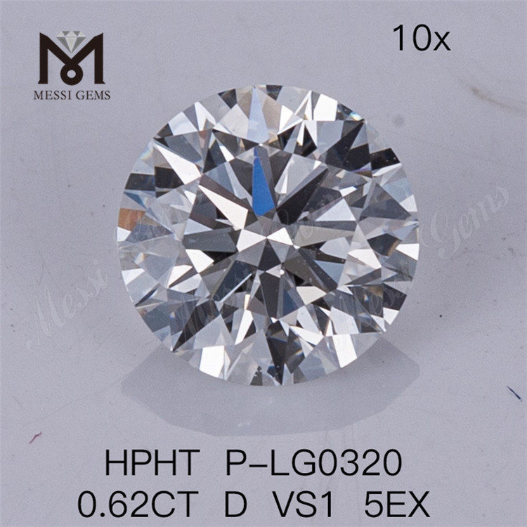 Diamante de laboratorio HPHT de 0,62 quilates D VS1 5EX diamante artificial