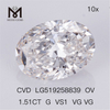 1.51ct G VS1 OVAL VG VG CVD diamante cultivado en laboratorio