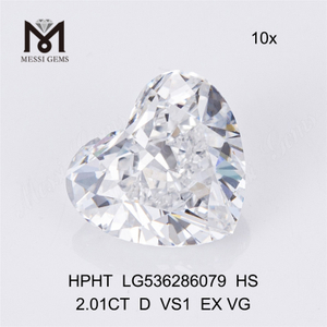 2.01ct D HPHT Lab Diamond VS HEART diamantes hechos por el hombre en stock
