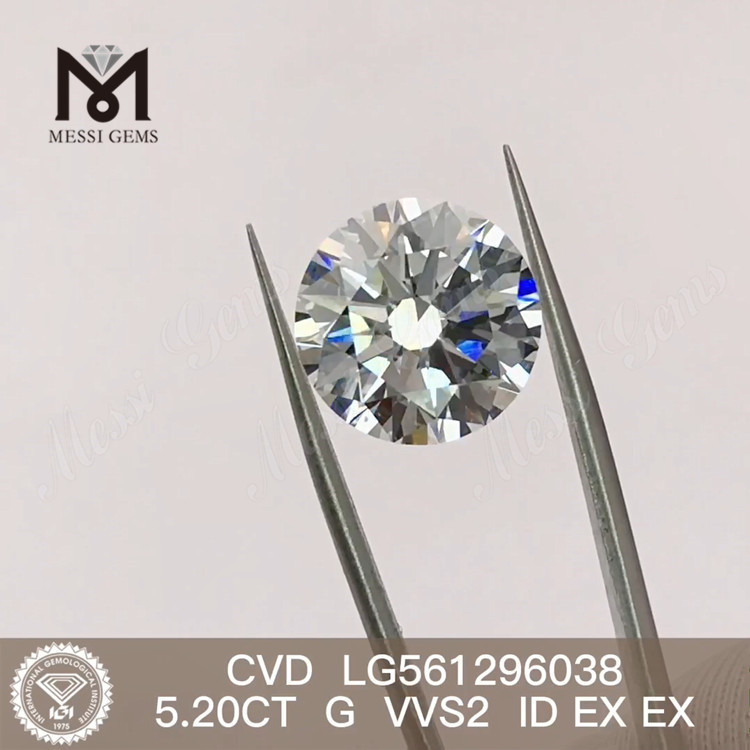 5.20CT G VVS2 ID EX EX diamante cultivado en laboratorio CVD LG561296038 