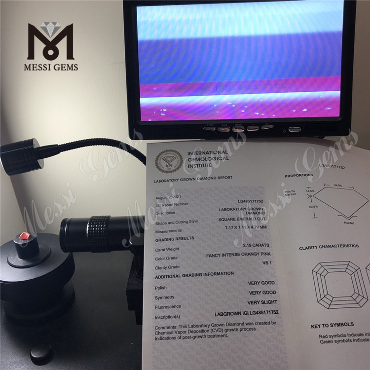 2.19CT FIOPINK VS1 AS VG VG diamante de laboratorio al por mayor CVD LG485171752