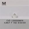 4.26CT F VS2 ID EX EX diamante de laboratorio RD diamante cultivado en laboratorio CVD