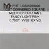 0.70CT HPHT CUADRADO FANCY LIGHT PINK VVS2 EX VG diamante cultivado en laboratorio LG555269066 