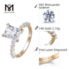 6 * 8 mm DEF moissanite 18k anillo de bodas de oro blanco anillo de compromiso personalizado moissanite