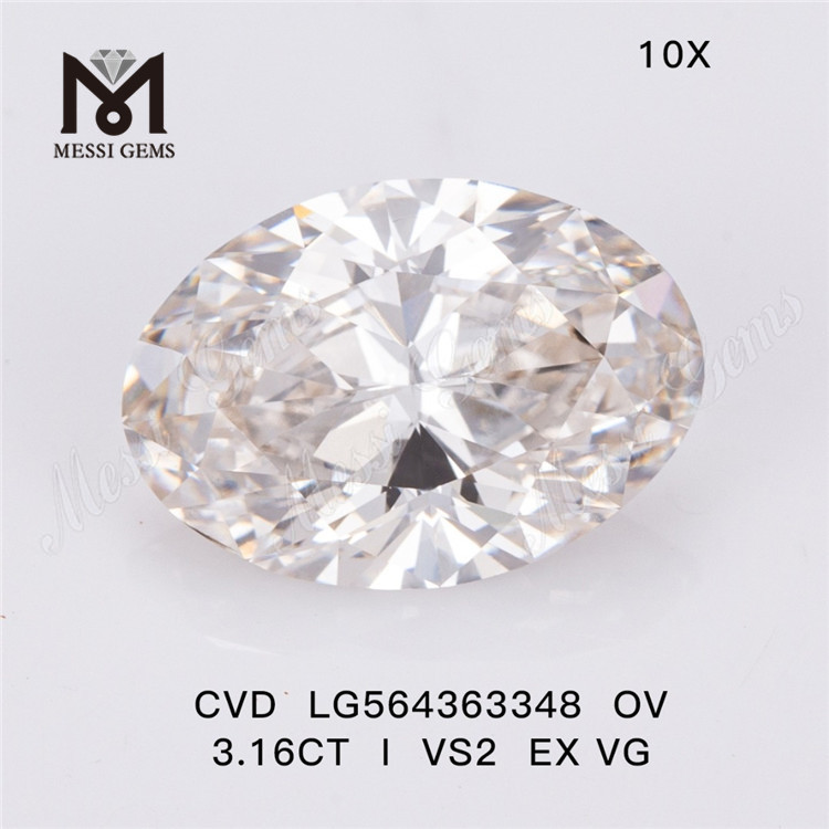 3.16CT OV Corte I Color VS2 EX VG Diamante de laboratorio CVD LG564363348