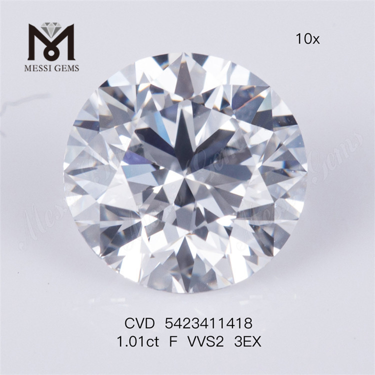 Diamante cultivado en laboratorio de corte brillante redondo sintético suelto de 1.03ct D VVS2 HPHT para anillo