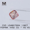 1.58CT FIOPINK VVS2 CU VG VG CVD proveedor de diamantes cultivados en laboratorio LG468173554