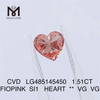1.51CT FIOPINK SI1 HEART VG VG diamantes creados en laboratorio al por mayor CVD LG485145450