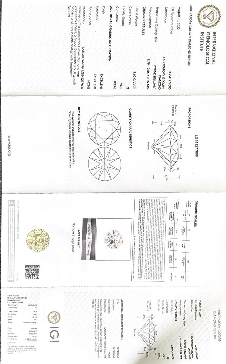 vs diamante de laboratorio